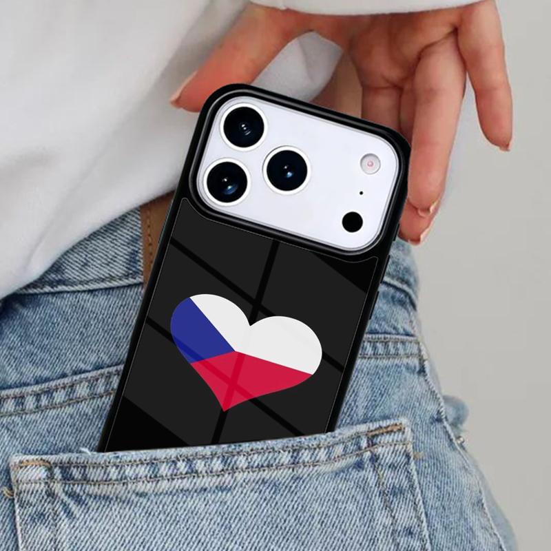 Czech Republic Flag Phone Case for iPhone 16e 15 14 13 12 17 Pro Max Plus Air 17pro Cover Coque