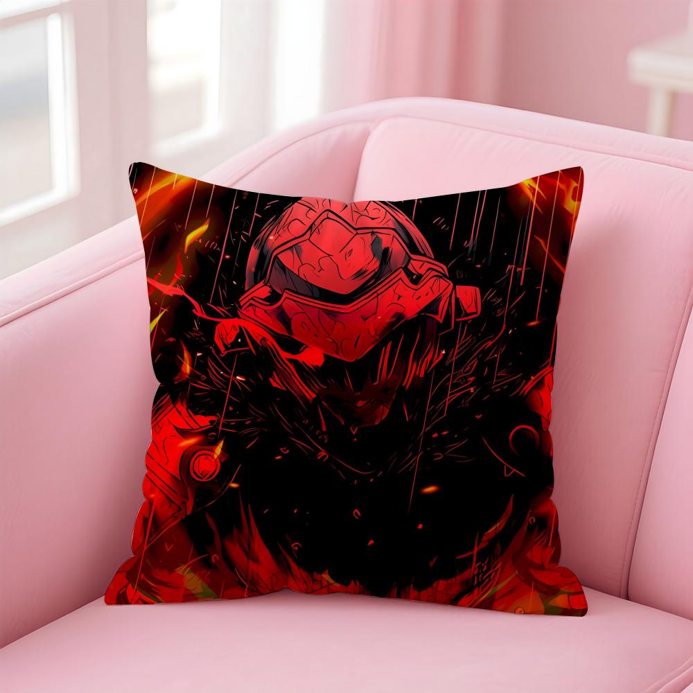 Handsome Anime Goblin SlayerCartoon Cushion Cover Pillow Case Soft Skin Friendly Fabric  Concealed Zipper
