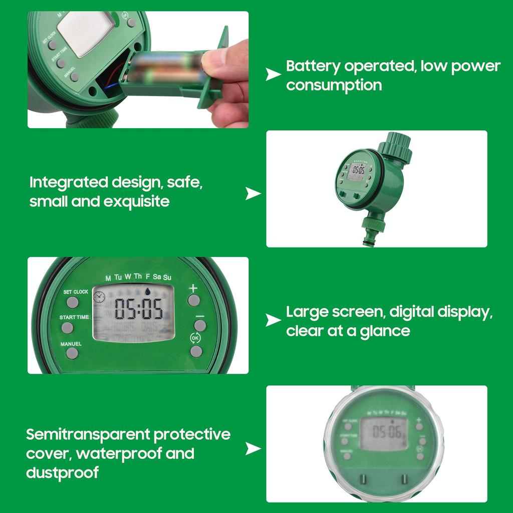 Garden Water Timer Digital Display G1 2 Thread Automatic Watering Timer for Balcony Lawn Greenhouse