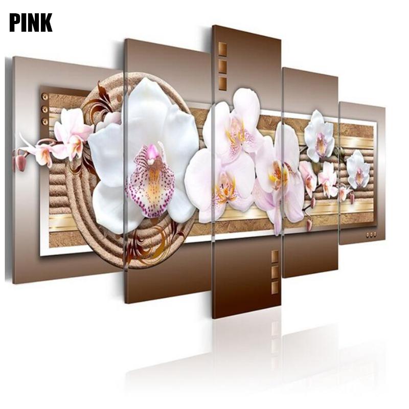 Buy Fashion Wall Art Canvas Painting 5 Pieces Mangnolia Flower Orchid