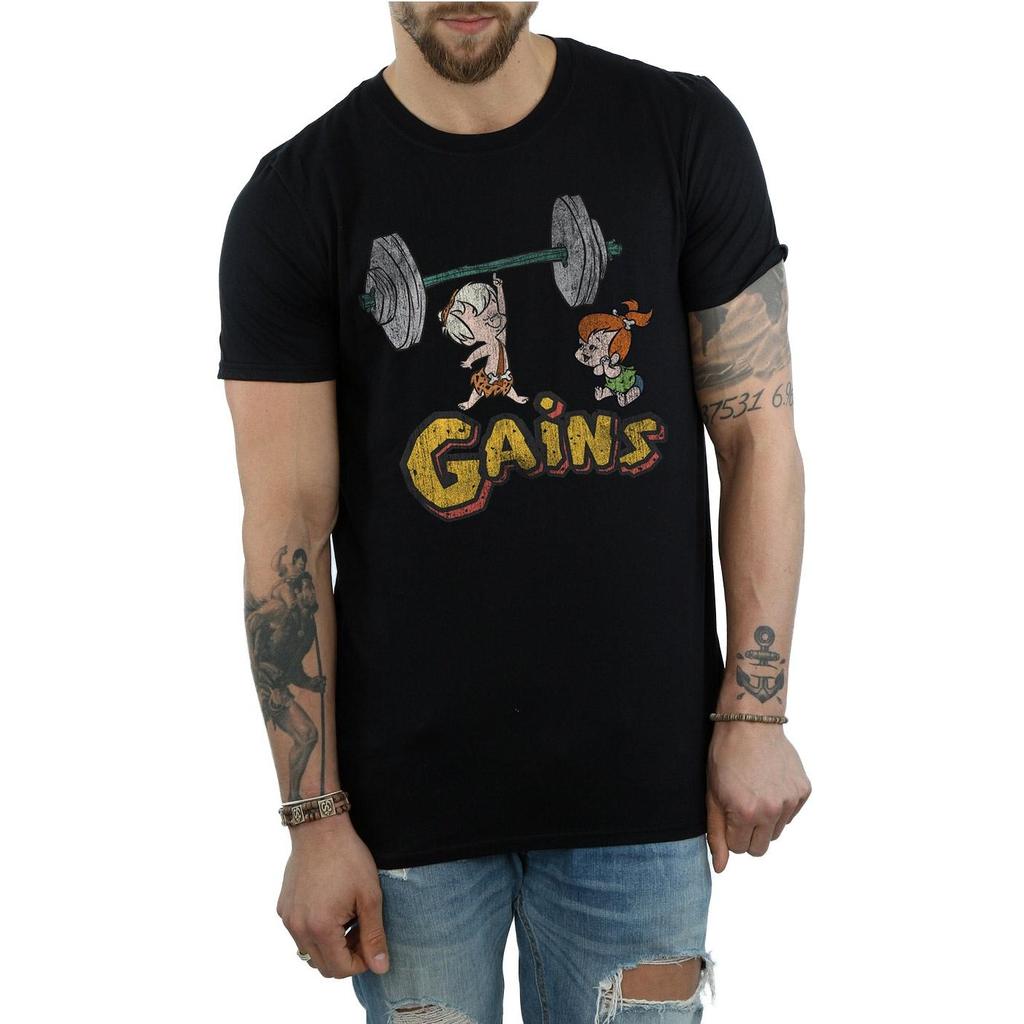 The Flintstones Mens Bam Bam Gains Distressed T-Shirt