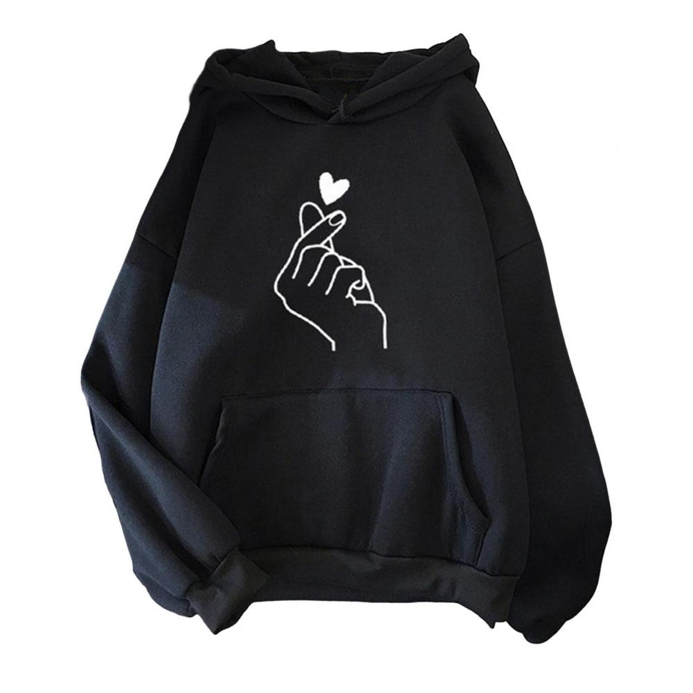 Hanorac unisex, toamnă, iarnă, cu manșetă elastică, buzunar cu plasture, gros, pluș, în culori uni, imprimat, cu glugă, cu șnur