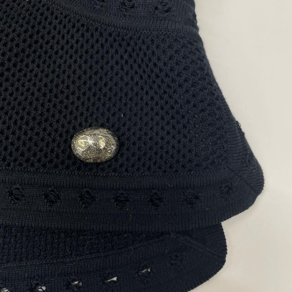 Chanel Black P51172 Cotton Knit T-Shirt Tops 34 blackUsed