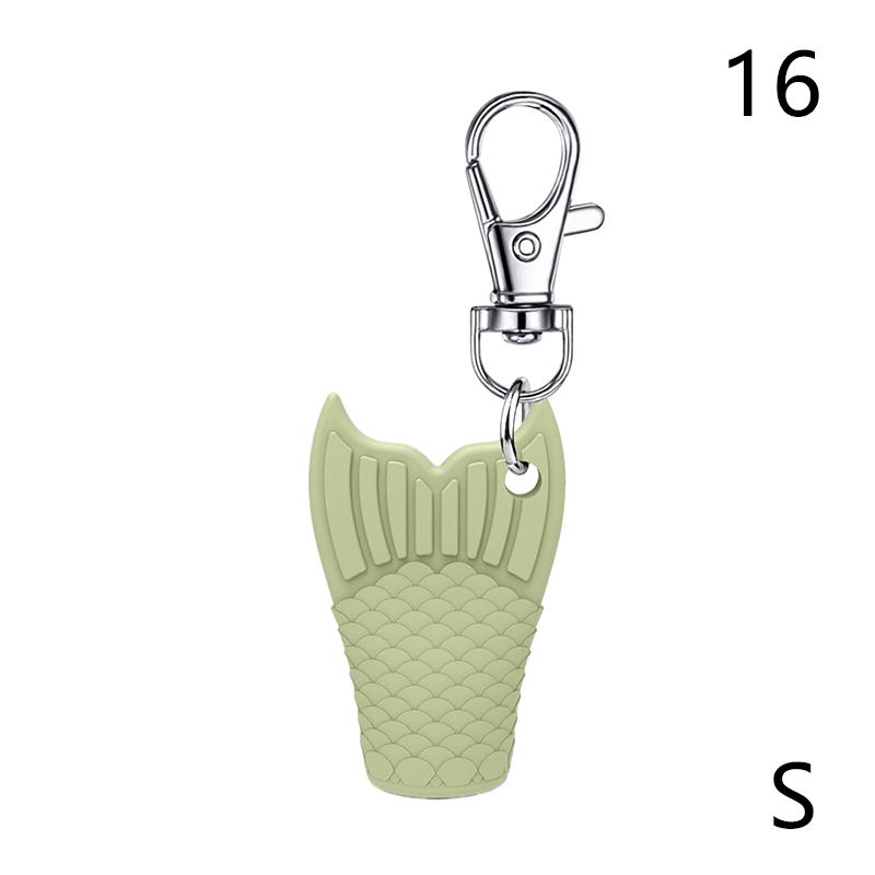 Fishtail Style Silicone Keychain Cap Lip Gloss Accessories Portable Durable Holder Keychain Compatible For Lipstick Storage Cap