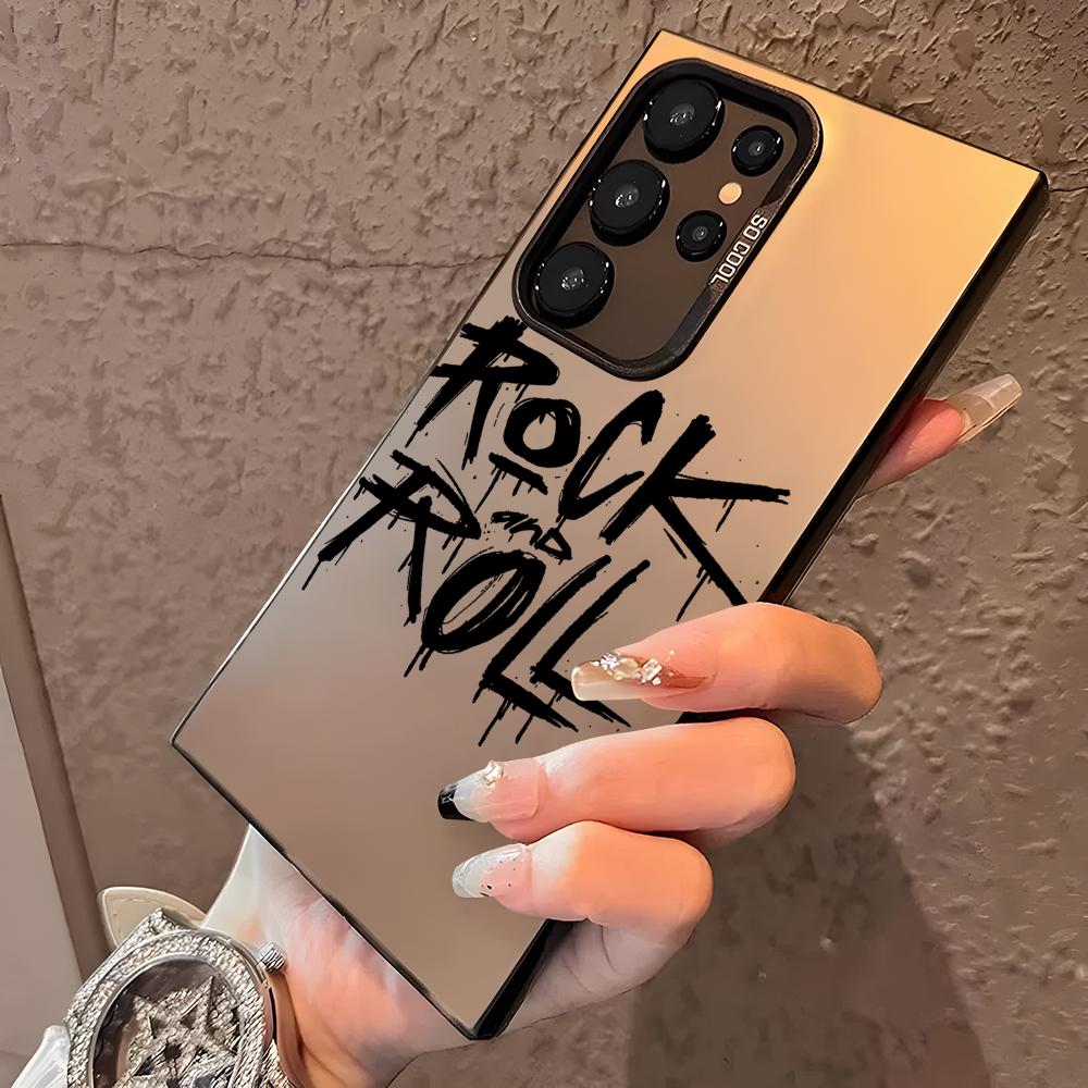 Coole Rock Roll Musik Handyhülle Für Samsung Galaxy S25 Edge S24 S23 S22 S21 S20 Ultra Funda Silikon Silberne Hülle