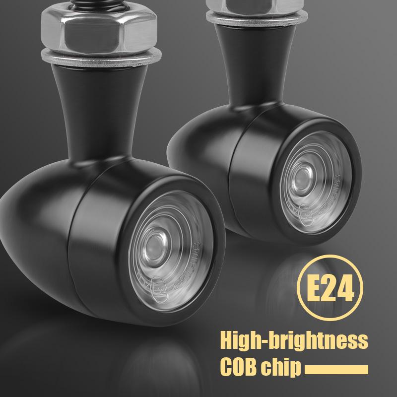 4 Wires E24 Motorcycle LED Turn Signals Light DRL Mini 8mm Retro Indicator Stop Lamp Flasher Blinker For Honda Suzuki Kawasaki