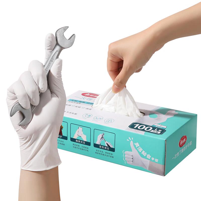 

MARYYA Disposable White Nitrile Gloves