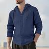 Camisetas para Hombre con Capucha Cordón Manga Larga Botones Tapeta Camisa Tops Color Liso Corte Regular Casuales Viaje Oficina Uso Diario