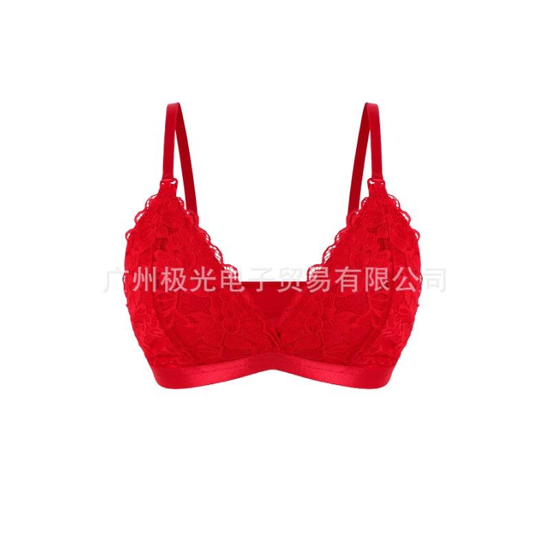 Women Red Lace Wireless Maternity Nursing Bra