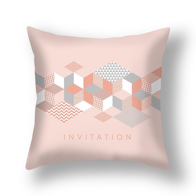 

Simple Style Geometric Linen Pillow Case Home Sofa Decoration Bedside Lumbar Pillow Cushion 45*45