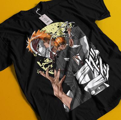 Bleach Anime Tshirt Ichigo Bankai T-Shirt Aizen Yhwach Tee Zaraki Kenpachi Shirt