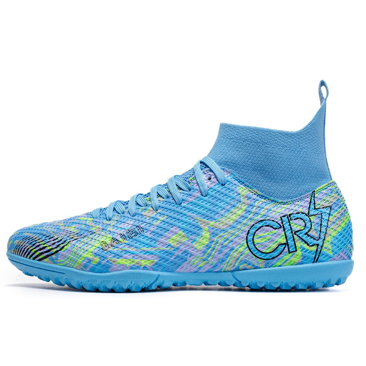 

New high-top football shoes, outdoor sports, male and female students, long nails, broken nails, professional competition training shoes, spot 45