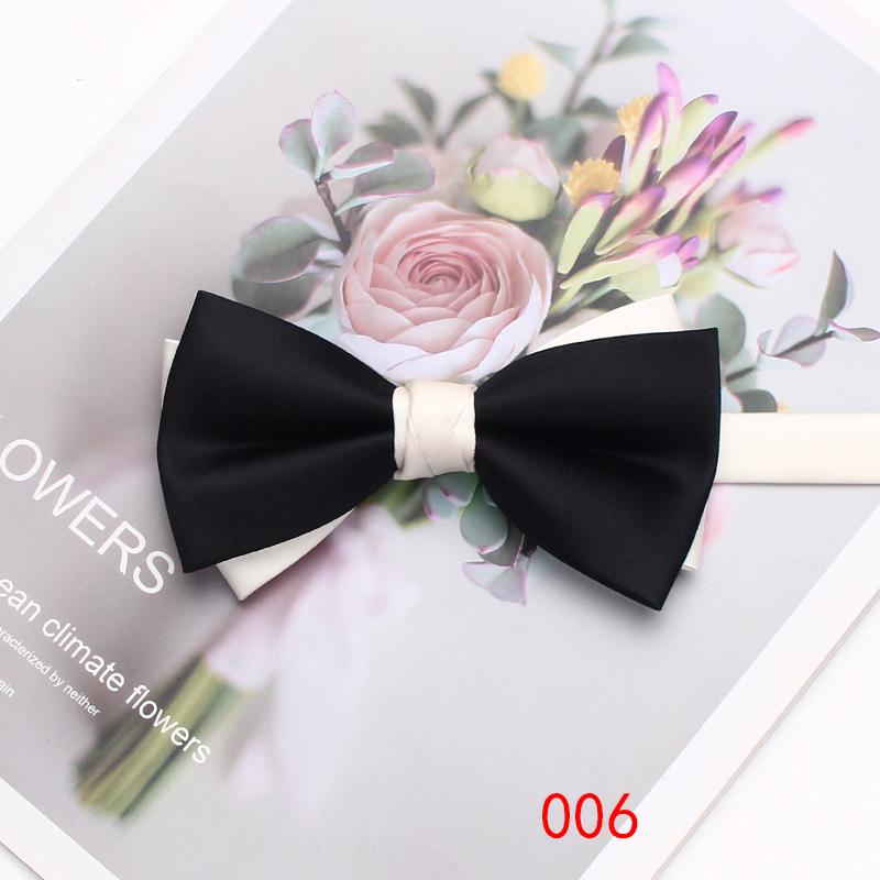 Solid Color Matching Double-Layer Bow Tie Men'S Business British Style Suit Accessories Wedding Bow Tie
