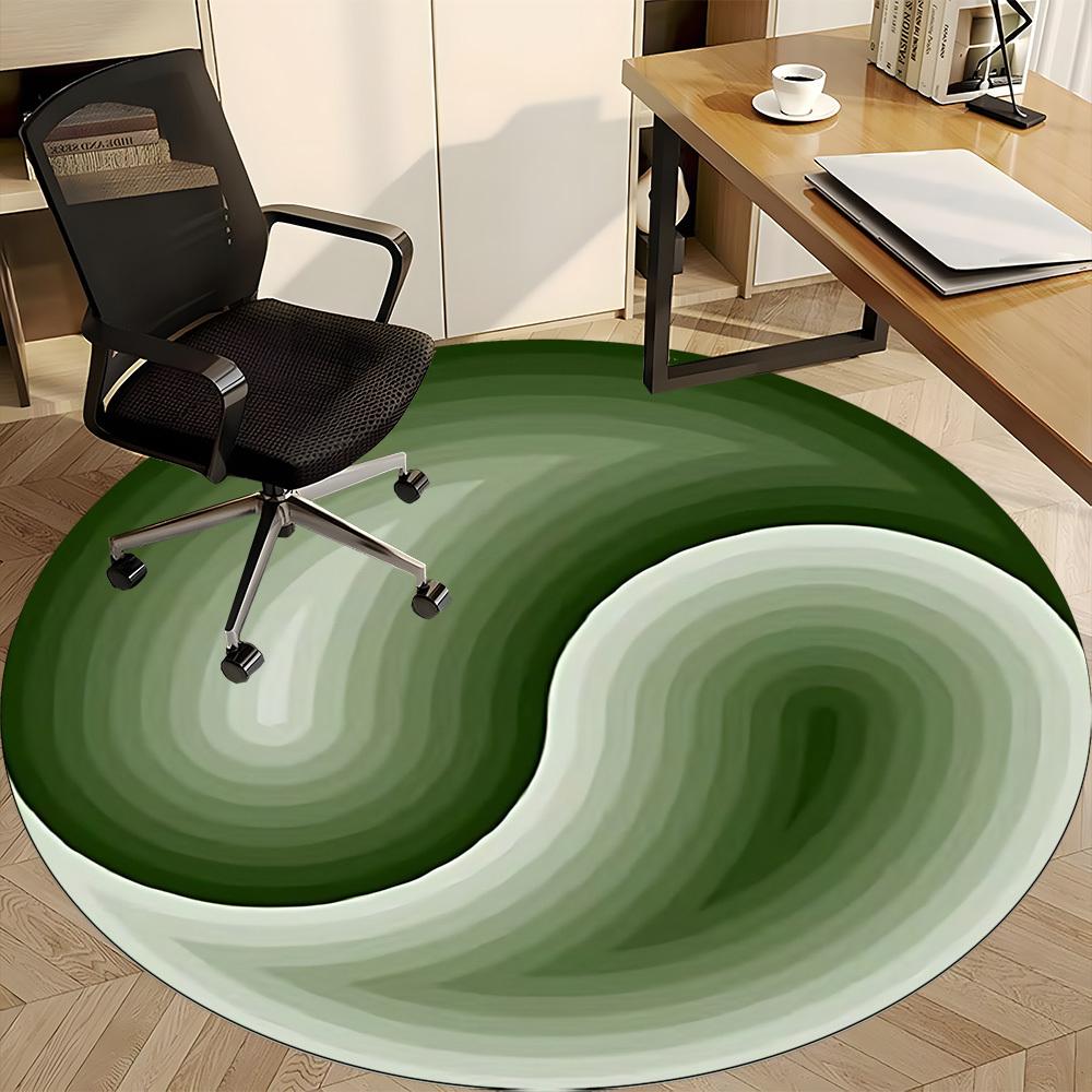 1pc Yin-Yang Symbol Chair Carpet for Office Non-Slip, Machine Washable Rug for Office, Room - Holiday Decor, Machine Made yy251016085