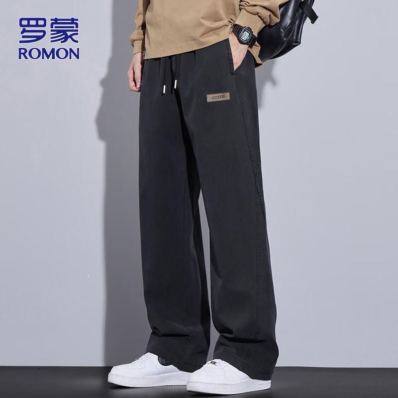 

ROMON Men s Autumn/Winter Business Casual Straight-Leg Trousers XL