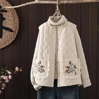 Vest for Women Autumn Winter Down Oversize Thickened Casual V-neck Sleeveless Tops Coat Lace Vest