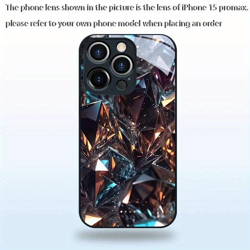 Brilliant Crystal Pattern Tempered Glass Phone Case For iPhone 17 16 15 14 13 12 11 Pro Max 17 Air 7 8 Plus XS X XR Cover