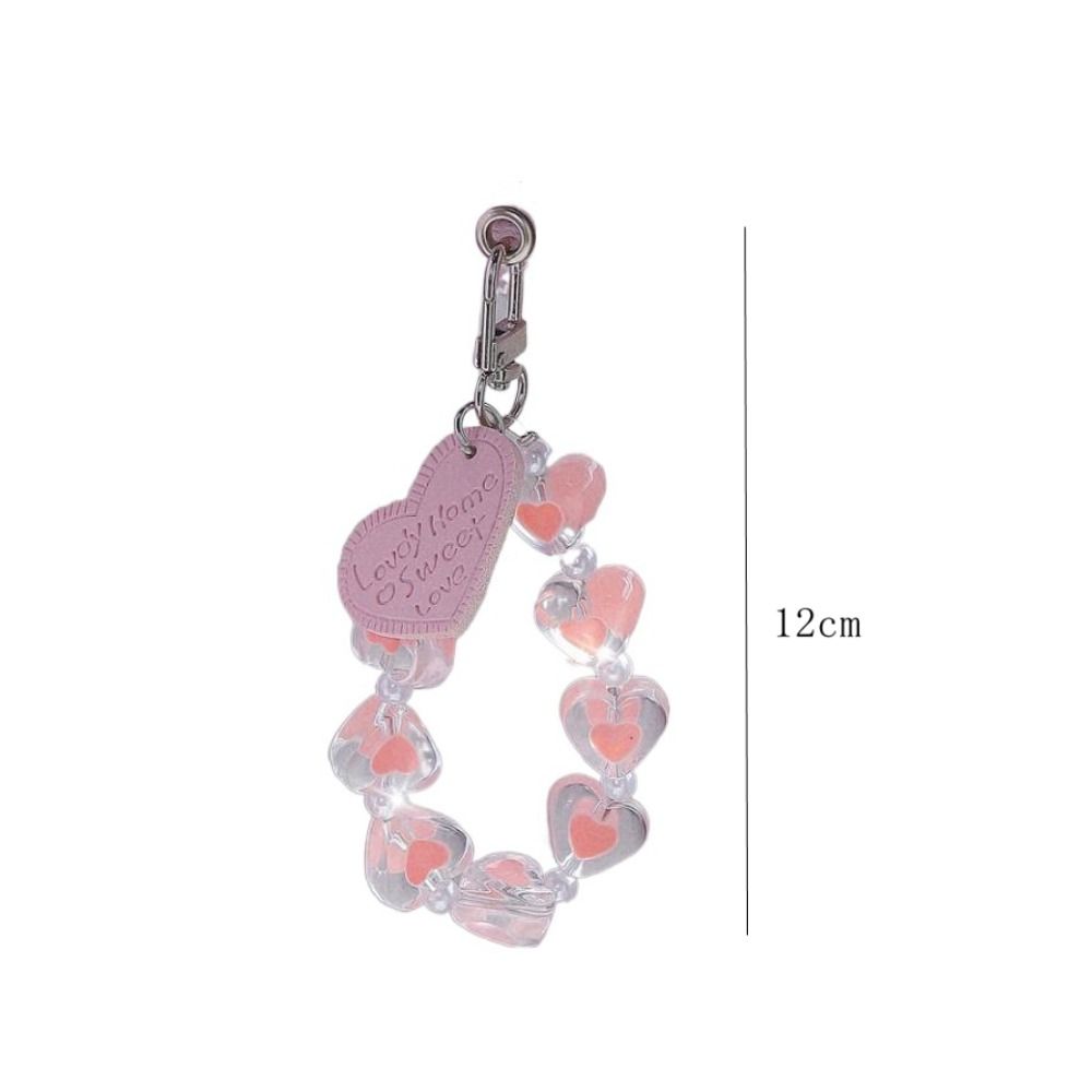 Love Beads Mobile Phone Lanyard Short Style Phone Anti-Lost Bracelet Cellphone Strap  Hanging Cord