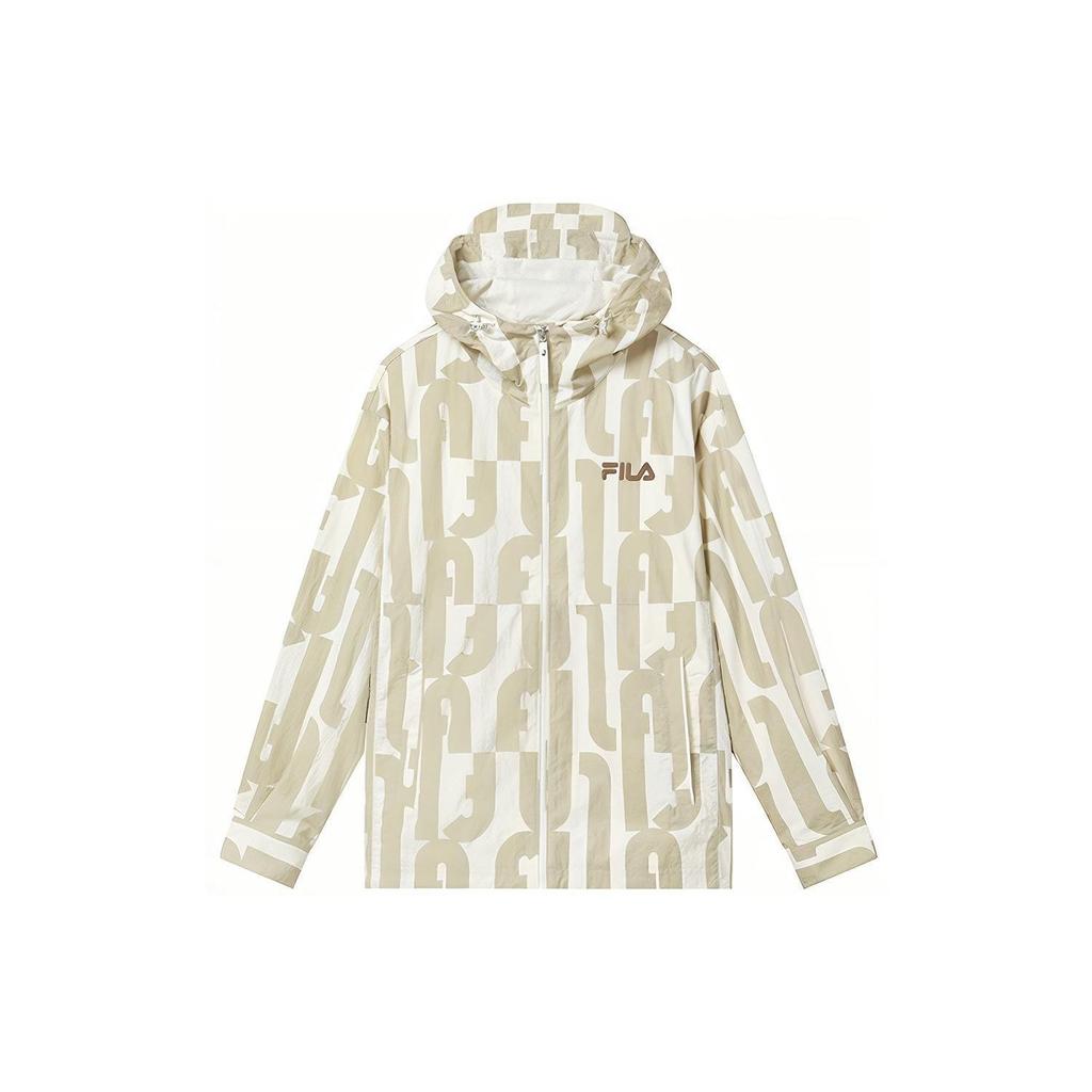 FILA Letter Print Woven Jacket Men Jacket Off-White F11M319707F-IV