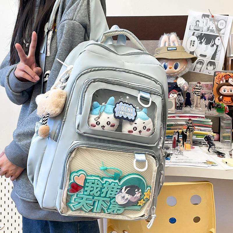 Schoolbag Japanese Transparent Second Dimensional Comic-Con School Bag Student Girl Cartoon Large Capacity Trend Visual Bar Pain Bag