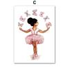 Black Ballet Girl Butterfly Rainbow Crown Flower Wall Art Canvas Painting Nordic Posters And Prints Picture Baby Kids Room Decor