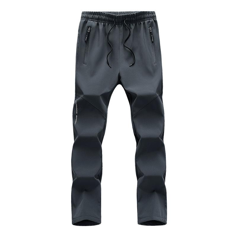 Winter Elastic Waist Pants Men's Waterproof Sports Trousers Outdoor Mountaineering Plus Velvet Stretch Casual Pants