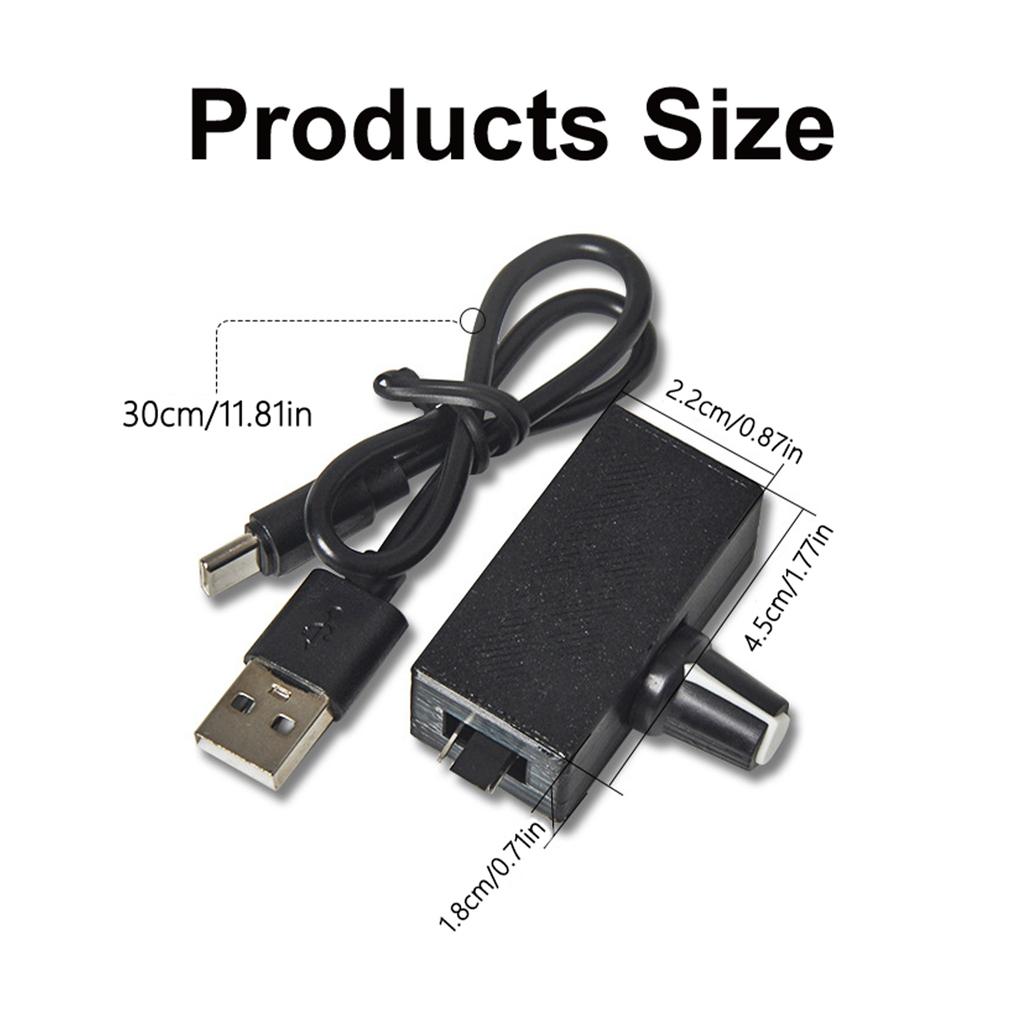 Adjustable PC Cooling Fan Speed Controller USB To 4Pin Adapter Cable DC5V To 12V Power Converter with 2/3 Way Splitter