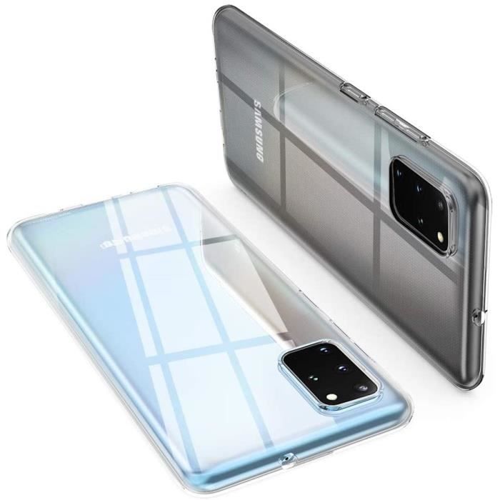 Coque de protection - Phonillico® - Samsung Galaxy S20 PLUS - Silicone Souple - Verre Trempé - Noir