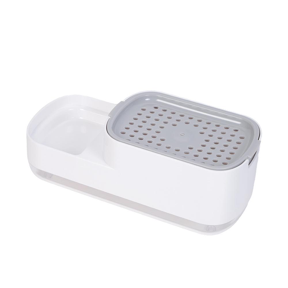 Enhanced Manual Soap Dispensing Dish Brush with Storage Box