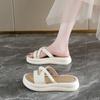 Cool slippers summer wear 22 new thick-soled beach sandals pearl with skirt