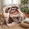 Jeweled Dog Portrait Theme Blanket Lightweight Warm Flannel Blanket Decorative Throw Blanket for Home Decoration