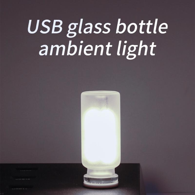 Stylish Glass USB Powered LED Filament Atmosphere Night Light with Touch Control Suitable for Car and Bedroom Ambiances