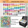 Sta 3212BR 168-Color Soft Tip Oil-Based Anime Markers Set