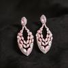 High-End European & American Silver Needle Diamond Water Drop Pendant Earrings