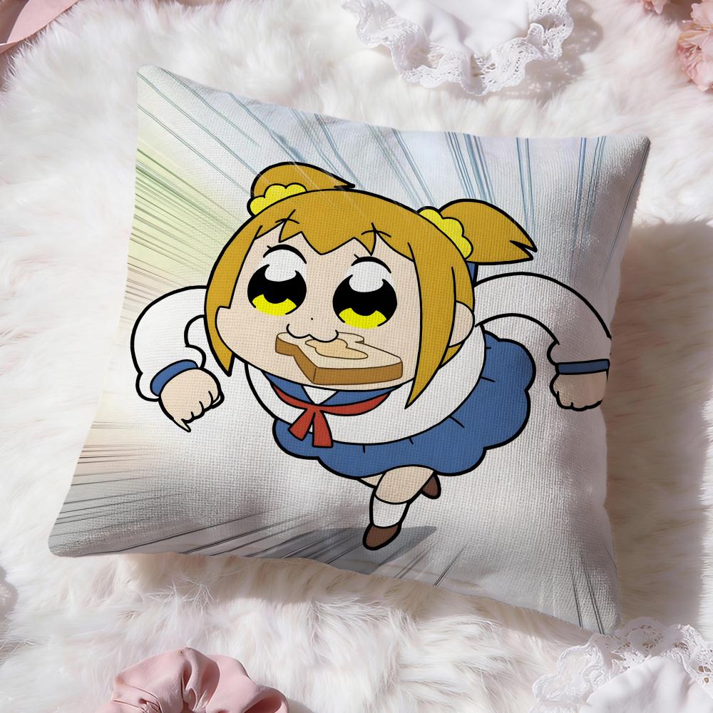 Cute Anime Pop Team Epic Cushion Cover Premium Comfort Reversible Pillow Cove -Two in One Design for Any Room & Car Interior