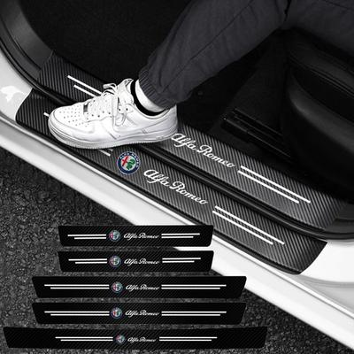 5 Stück Für 159 4C GT Giulia Giulietta 156 Tonale Mito 147 Leder Auto Türschwellerschutz Kohlefaser Schwellenleiste