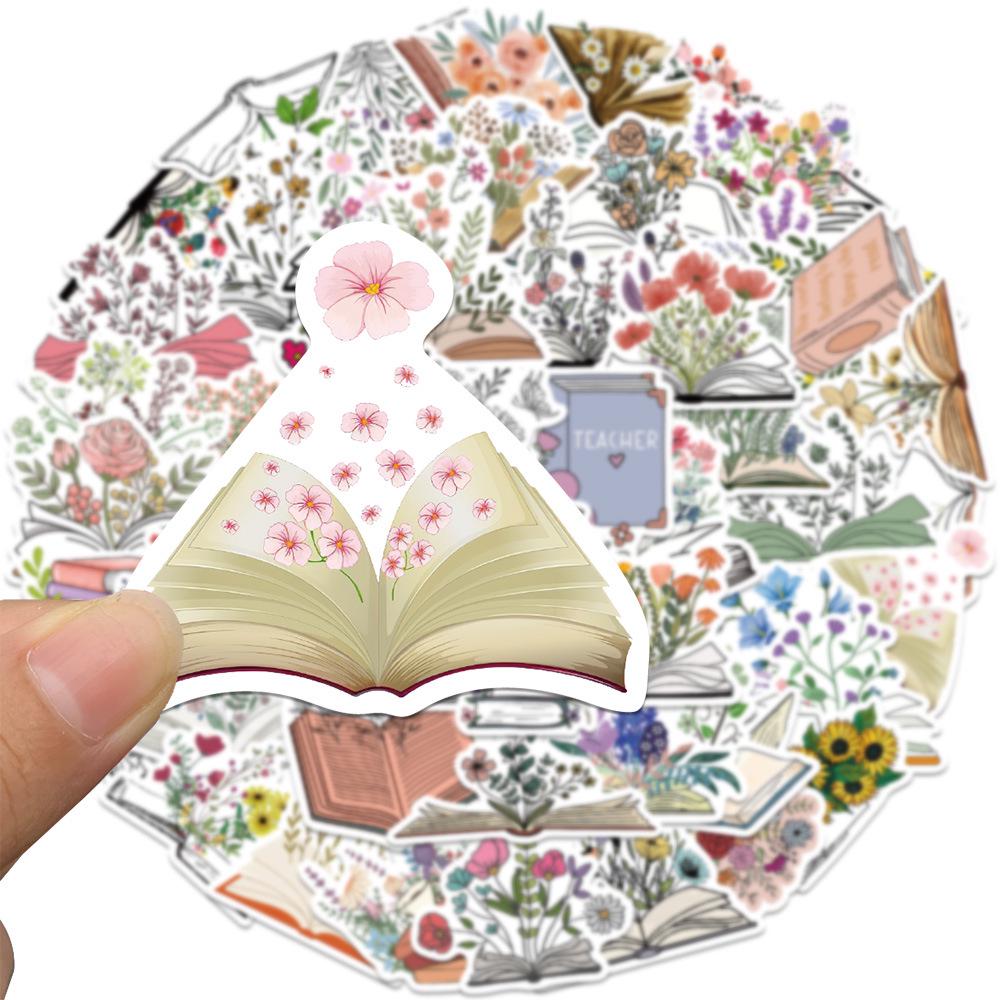 50pcs Personalized Art Flower Stickers for DIY Graffiti - Decorate Water Cups, Laptops, Phones, and Refrigerators.