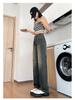 Women's Retro Blue Wide-Leg Jeans - 2025 Autumn/Winter New Loose Straight-Leg Slimming Floor-Length Pants