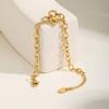 Vnox Stainless Steel Gold Plated Heart Lock Pendant Necklace Bracelet for Women, Chunky Curb Chain, Exquisite Trendy Jewelry New