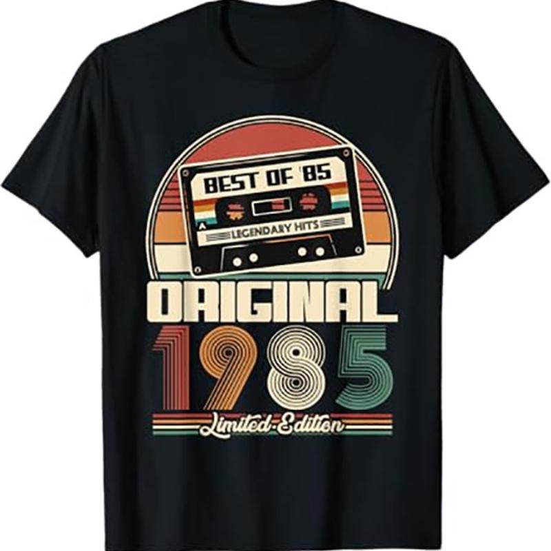 

1985 Music T Shirt Retro Cassette Tee Vintage Music Fan S разноцветный