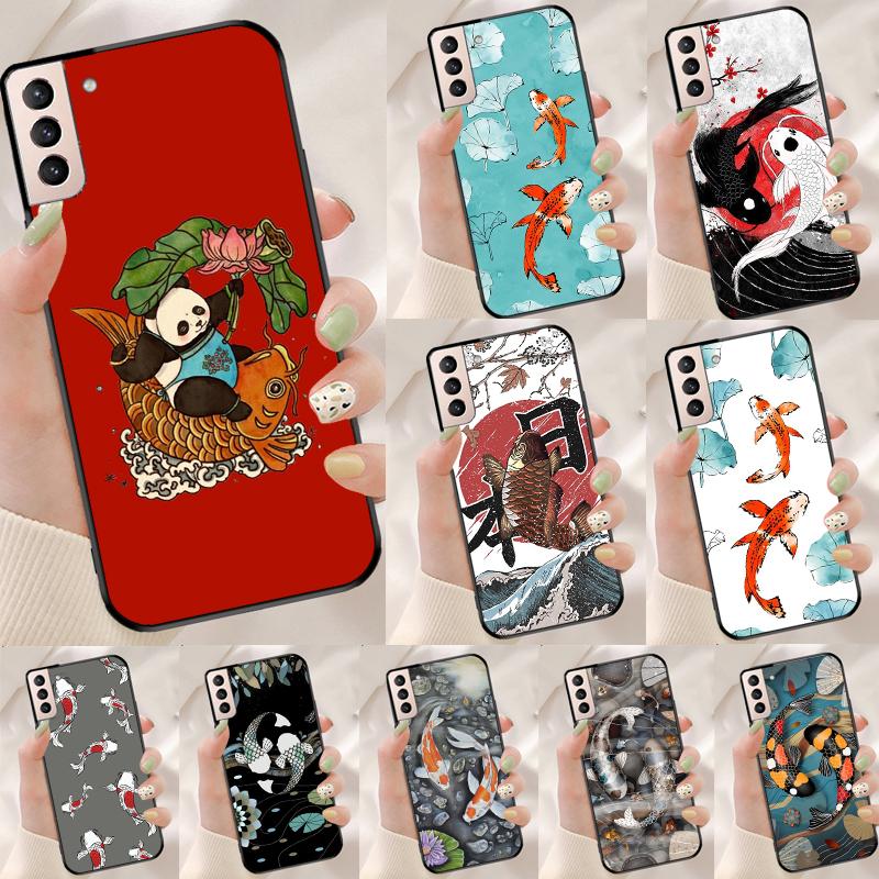 Koi Carp Fish Yin Yang Funda Case For Samsung Galaxy S25 Ultra S9 S10 S20 S21 FE S22 S23 Plus S24 Ultra Phone Cover