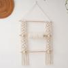 Hand Woven Tapestry Storage Holder Wood Cotton Rope Bowknot Hairpins Headband
