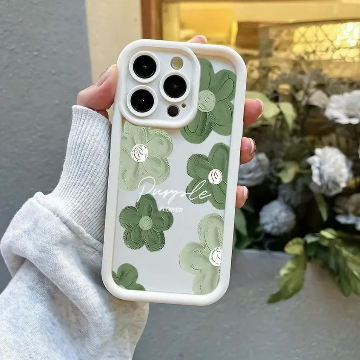 

Fresh Floral Oil Painting Phone Case for Apple 17/16/15 Pro, 14 Pro Max, 13 - Modern and Stylish 12 ProMax
