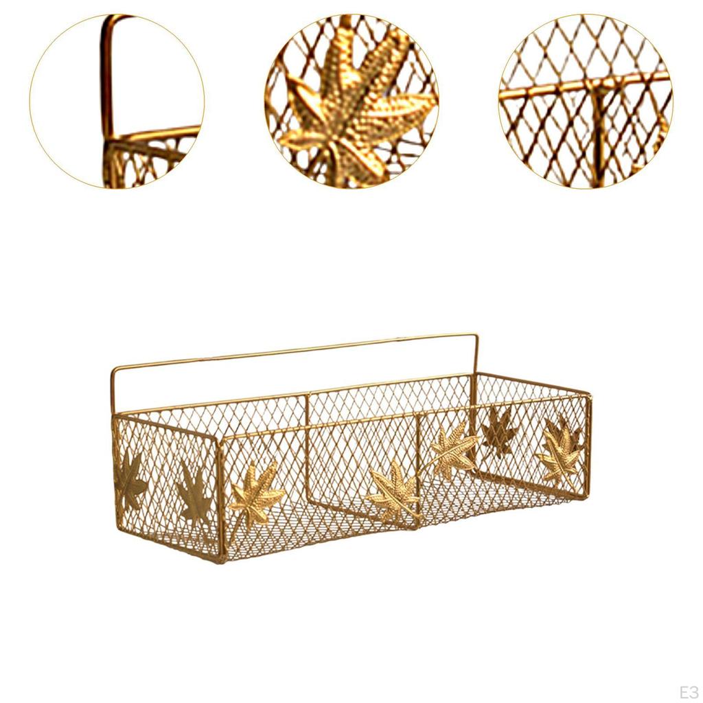 Hanging Wall Basket Shower Caddy Bathroom Light Luxury Mesh Decor Shelf Mounted for Restaurant