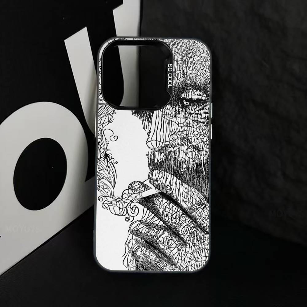 Minimalist line art Phone Case For iPhone 17,16,15,14,13,12,11 Plus,Pro Max,XS,Colorful Silver Phone case Funda Cover