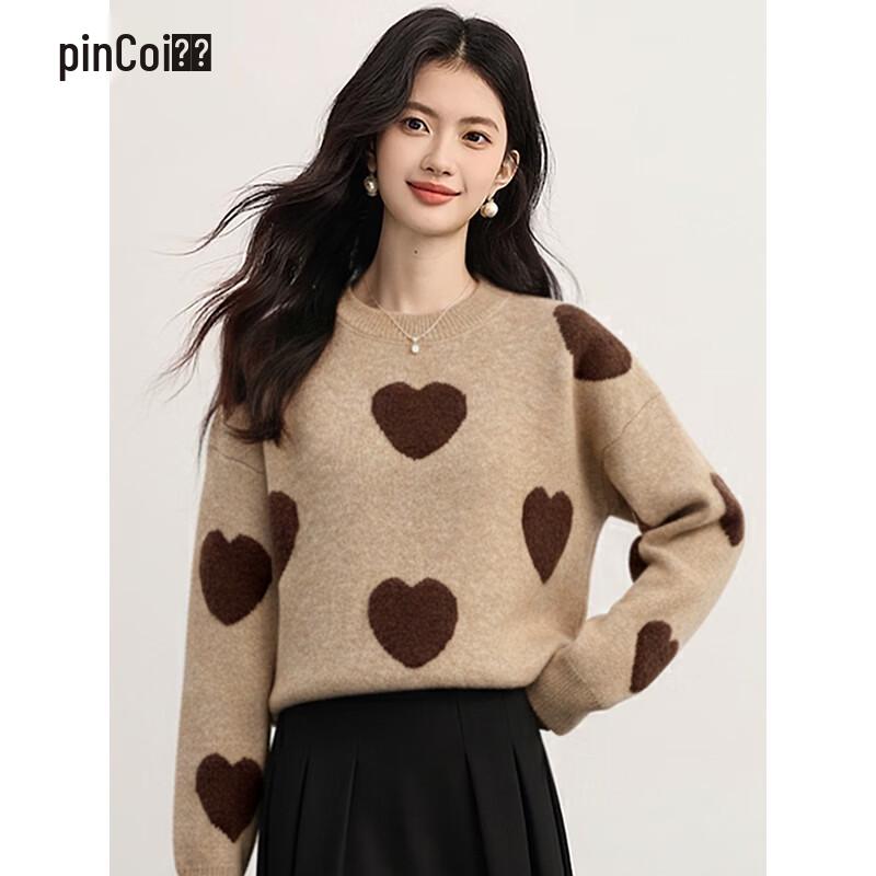 Women's Heart Pattern Soft Knit Sweater
