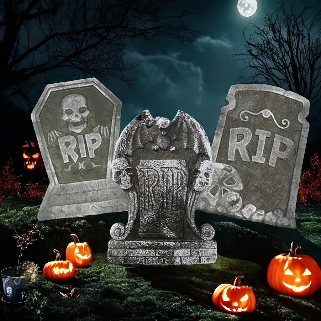 1PC Halloween Foam Tombstone with RIP Letters Scary Graveyard Decoration for Yard Haunted House Party Display Easy Assembly