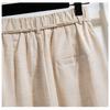 DIMANAF 2026 Spring Summer New Plus Size Women Long Pants Linen Loose Casual Elastic Waist Fashion Lady Bottoms Clothing