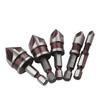 5PCS 1/4 3/8 1/2 5/8 3/4inch Countersunk Bits Multi-Size Deburring Bit Countersink Bits  Plastic