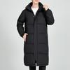 Luxury high-end winter long over-the-knee solid color loose thick windproof down jacket for men and women couples